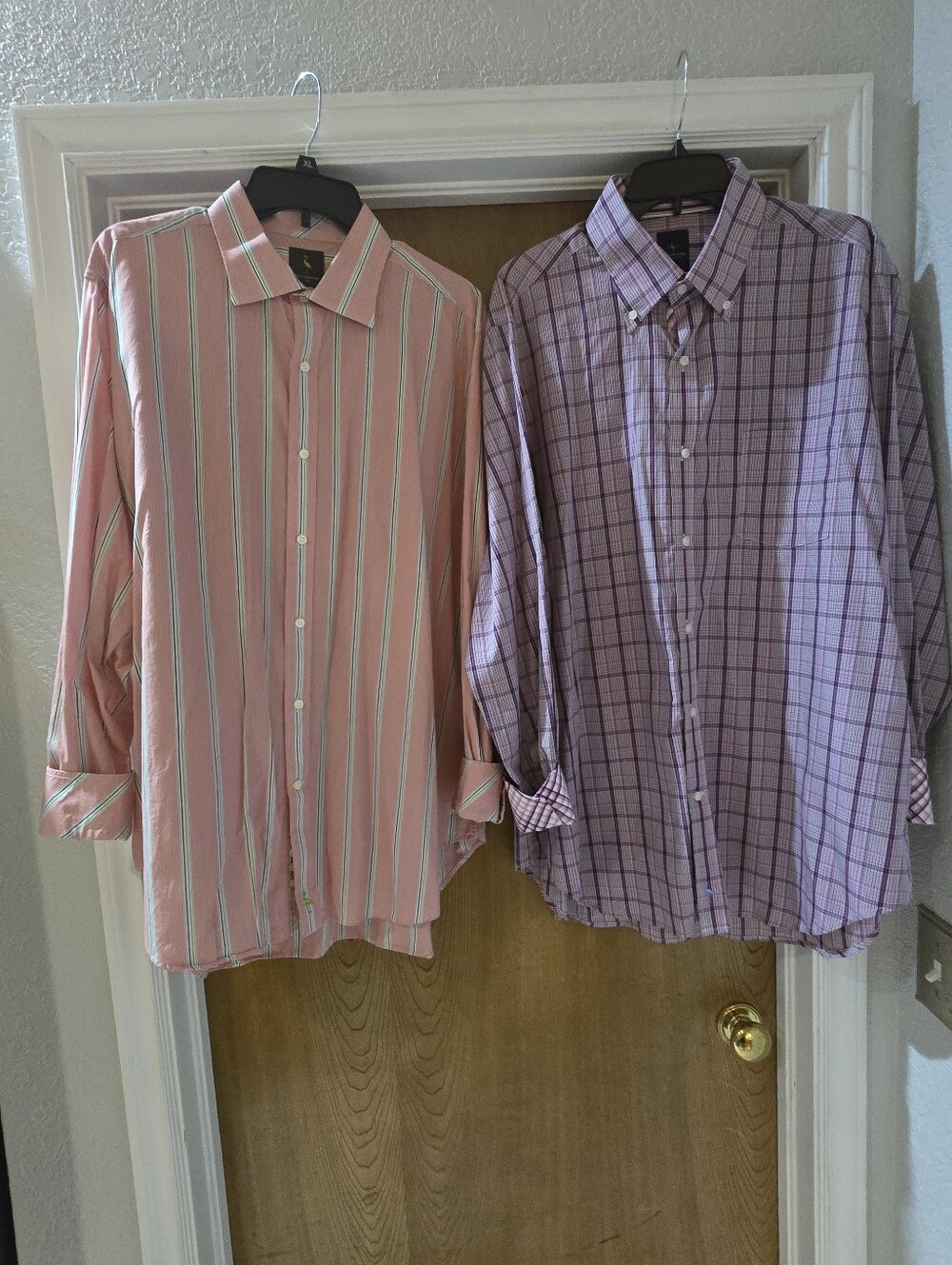 Tailorbyrd Pink and Lavender Striped & Plaid Button-Down Shirts Set